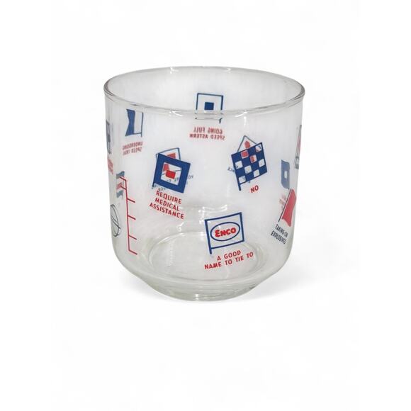 Libbey ENCO Signal Flags Glass Set of 8 Nautical Maritime‎ Promo Barware Vintage - Picture 2 of 5